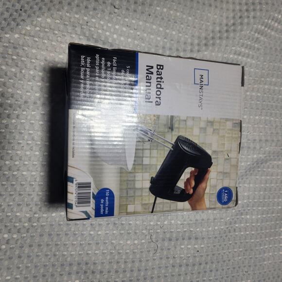 MAINSTAYS NWT BLACK 5 SPEED CORDED HAND MIXER - Picture 3 of 7